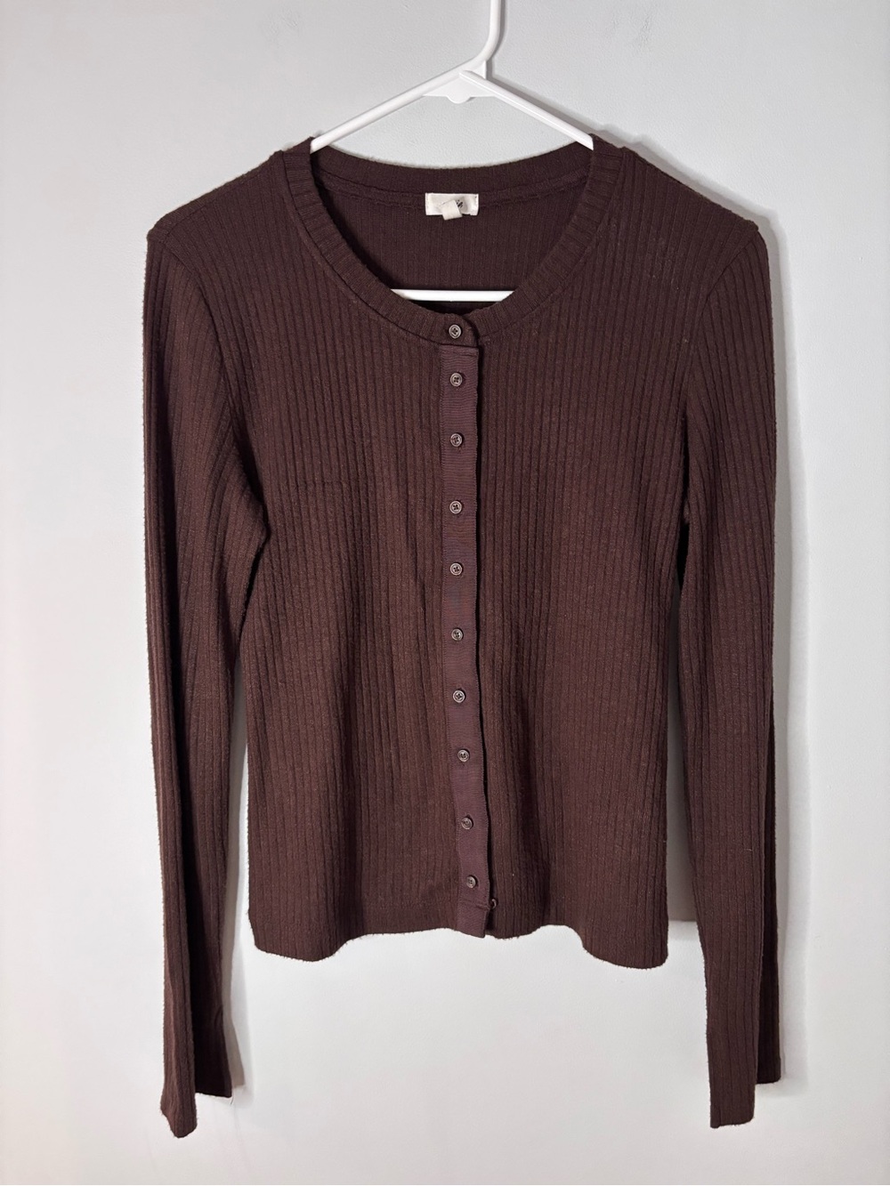 aerie Ribbed Button-Front Cardigan - Picture 2 of 5